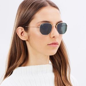 Ray-Ban Hexagonal Flat Lenses gold/green lenses